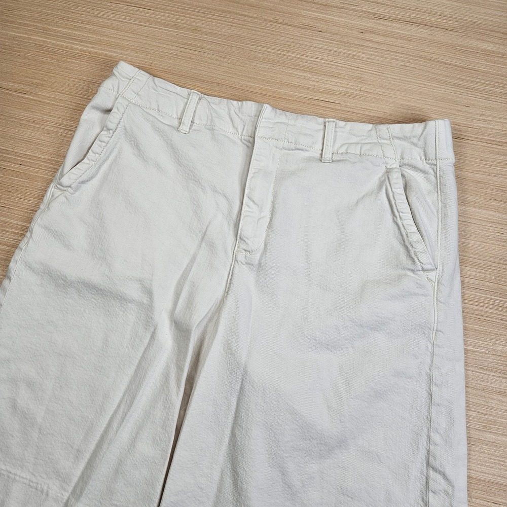 American Eagle Trouser Bermuda Womens 10 White Stretch Cotton Lyocell Shorts - Picture 1 of 13
